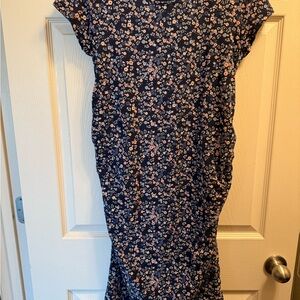 Navy Floral Maternity Dress